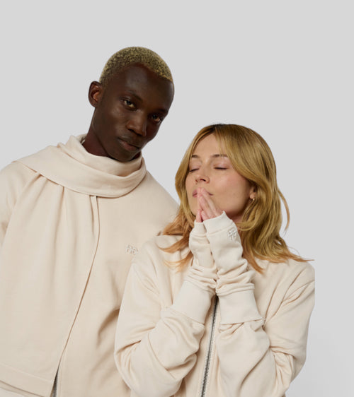 no - le hoody - beige coton