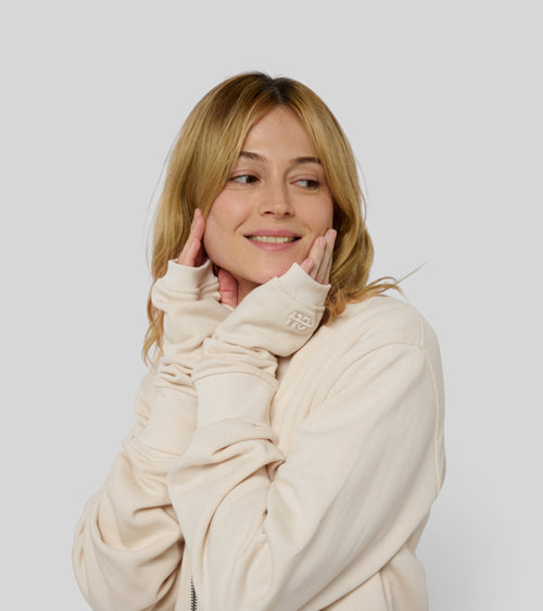 no - le hoody - beige coton