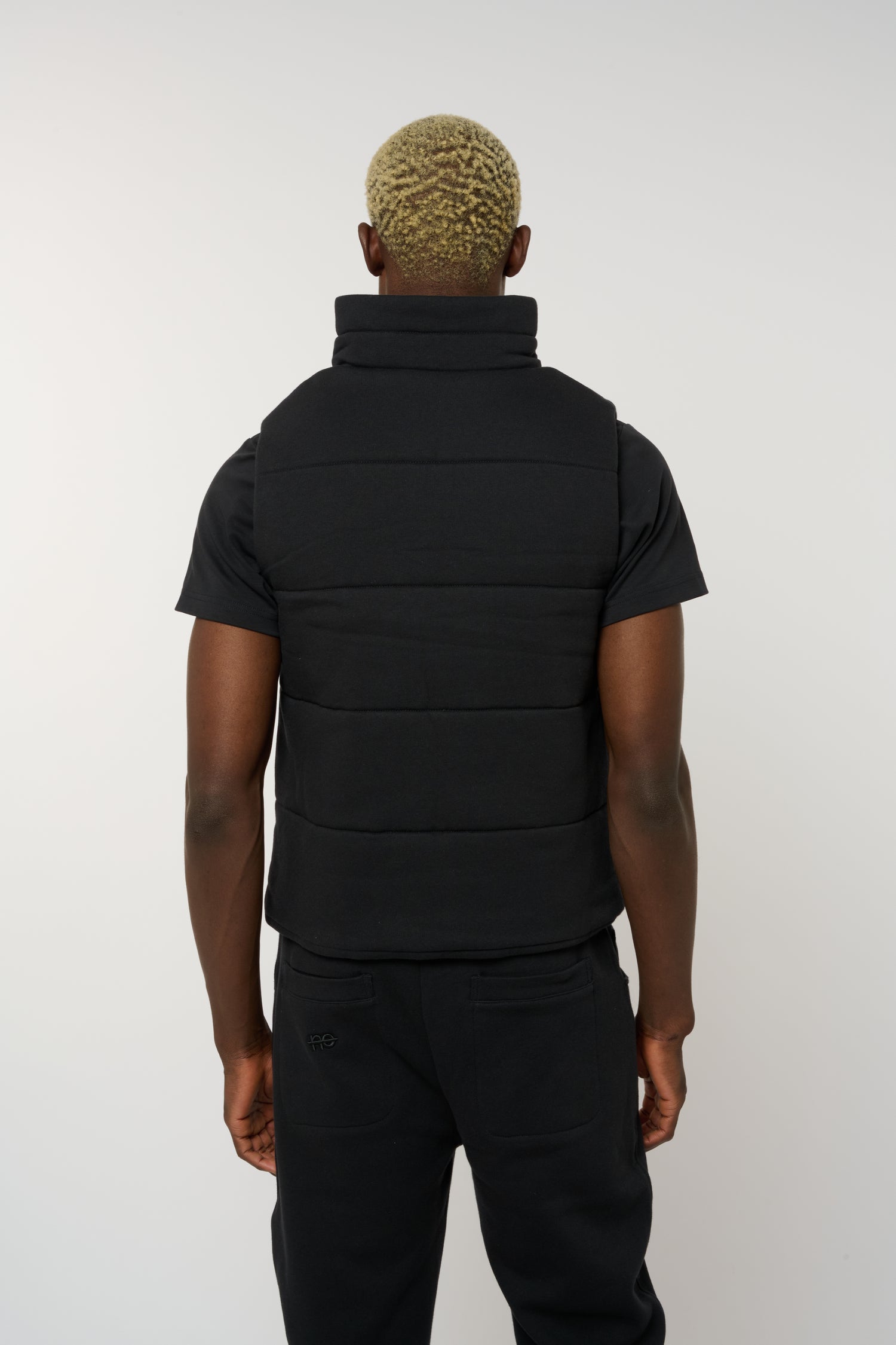 La Cozy bleu nuit, doudoune sans manches unisexe en coton biologique – vue 4
