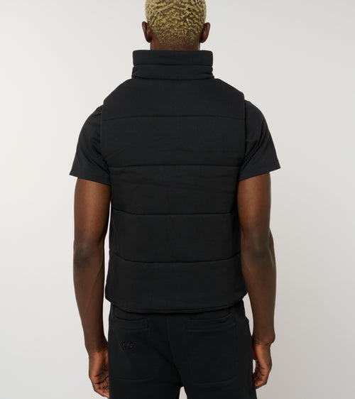 La Cozy bleu nuit, doudoune sans manches unisexe en coton biologique – vue 4