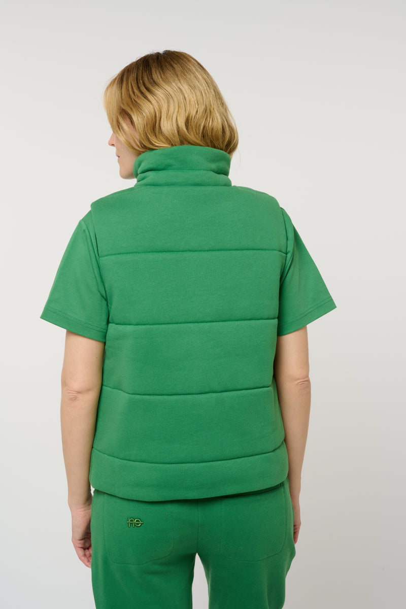 La cozy - doudoune sans manches unisexe coloris vert émeraude - nogender
