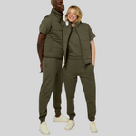 La Cozy vert kaki, doudoune sans manches unisexe en coton biologique – vue 12