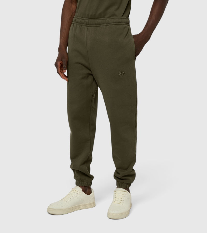 Le Flowsuit vert kaki, ensemble sweat à capuche et jogging en coton biologique – vue 6