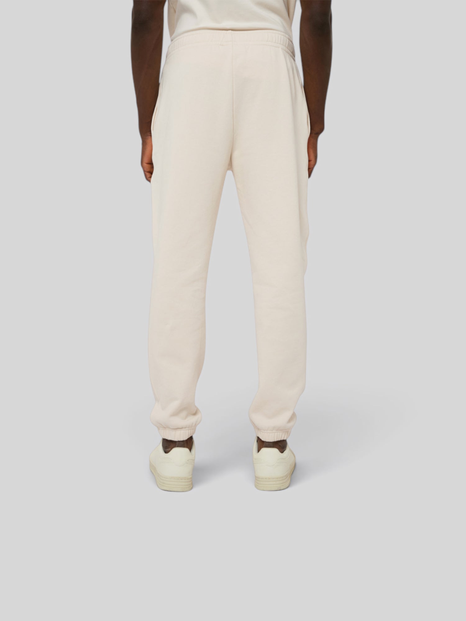 Le Flowy beige coton, pantalon jogging unisexe coupe large en coton biologique – vue 3