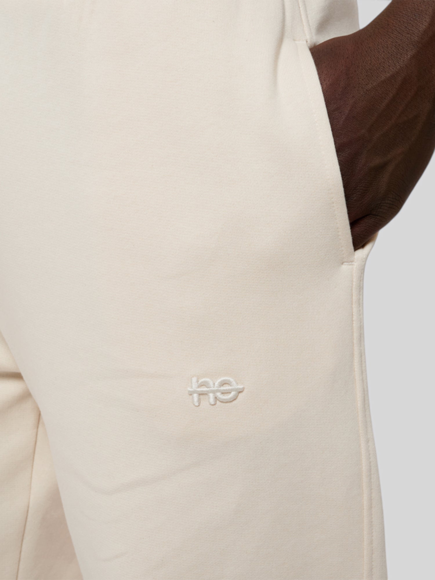 Le Flowy beige coton, pantalon jogging unisexe coupe large en coton biologique – vue 5