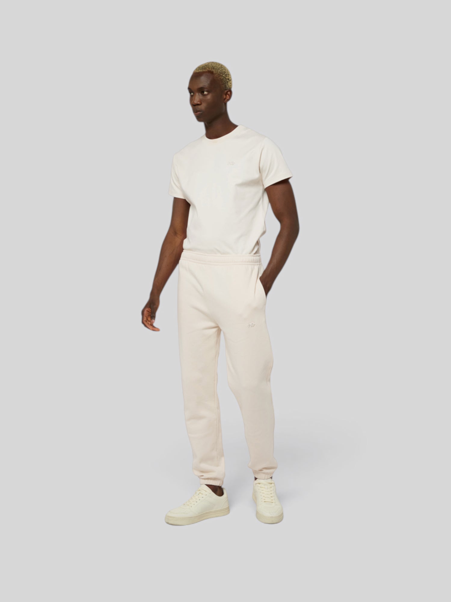 Le Flowy beige coton, pantalon jogging unisexe coupe large en coton biologique – vue 6