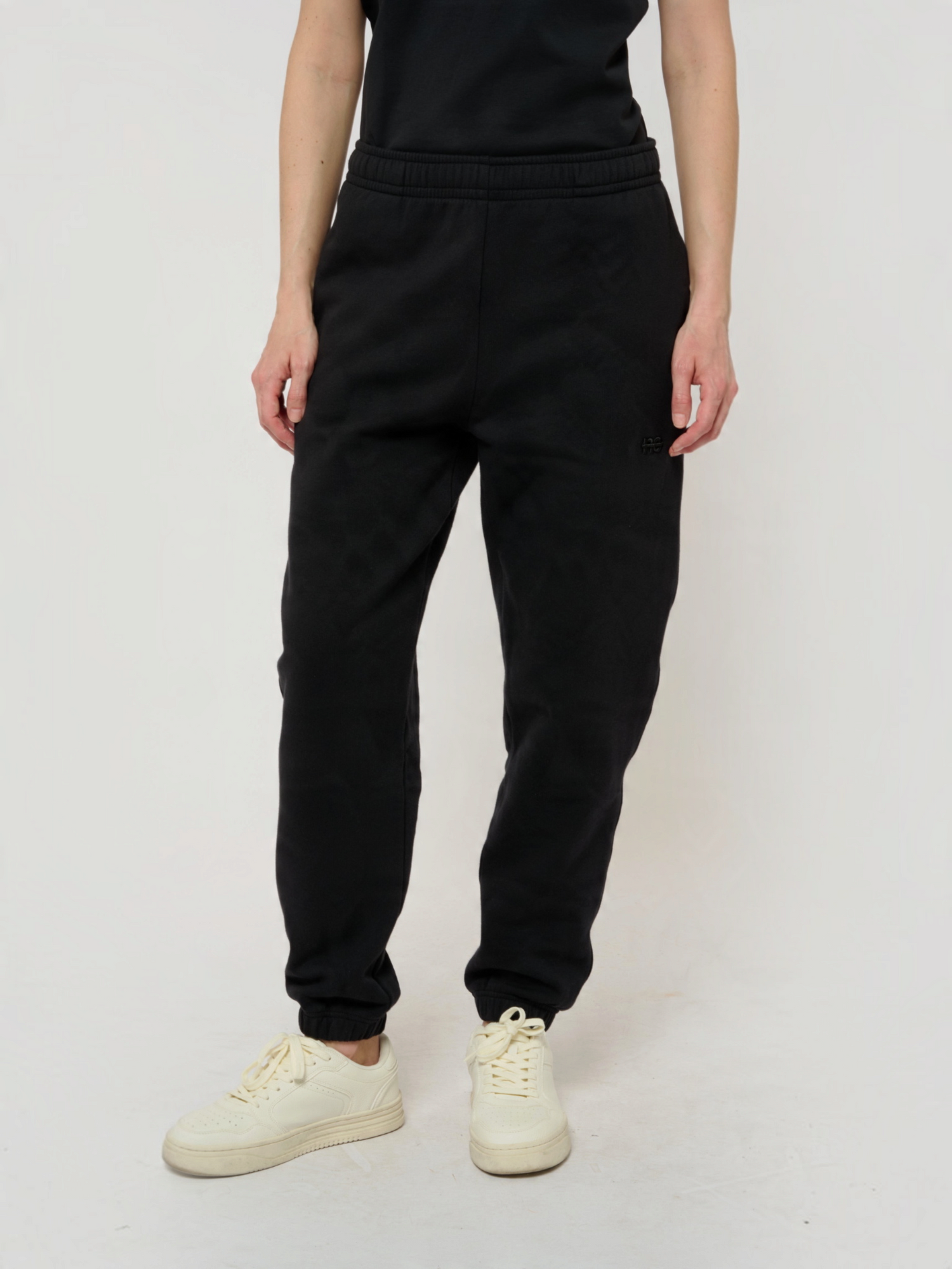 Le Flowy bleu nuit, pantalon jogging unisexe coupe large en coton biologique – vue 1