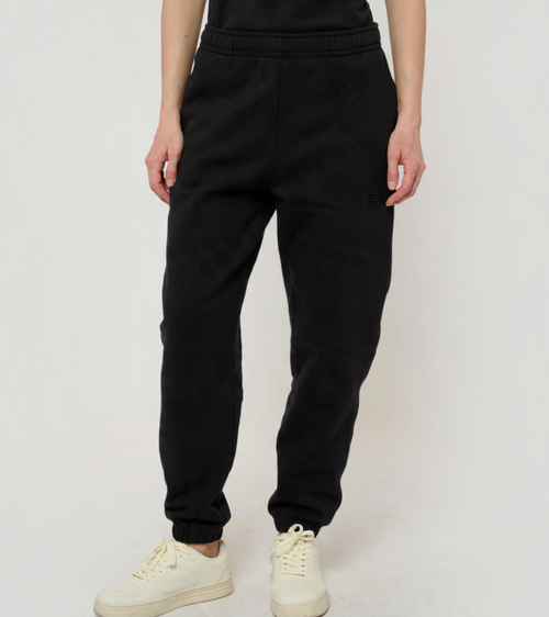 Le Flowy bleu nuit, pantalon jogging unisexe coupe large en coton biologique – vue 1