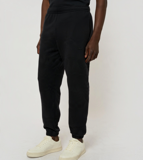 Le Flowy bleu nuit, pantalon jogging unisexe coupe large en coton biologique – vue 2