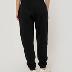 Le Flowy bleu nuit, pantalon jogging unisexe coupe large en coton biologique – vue 3