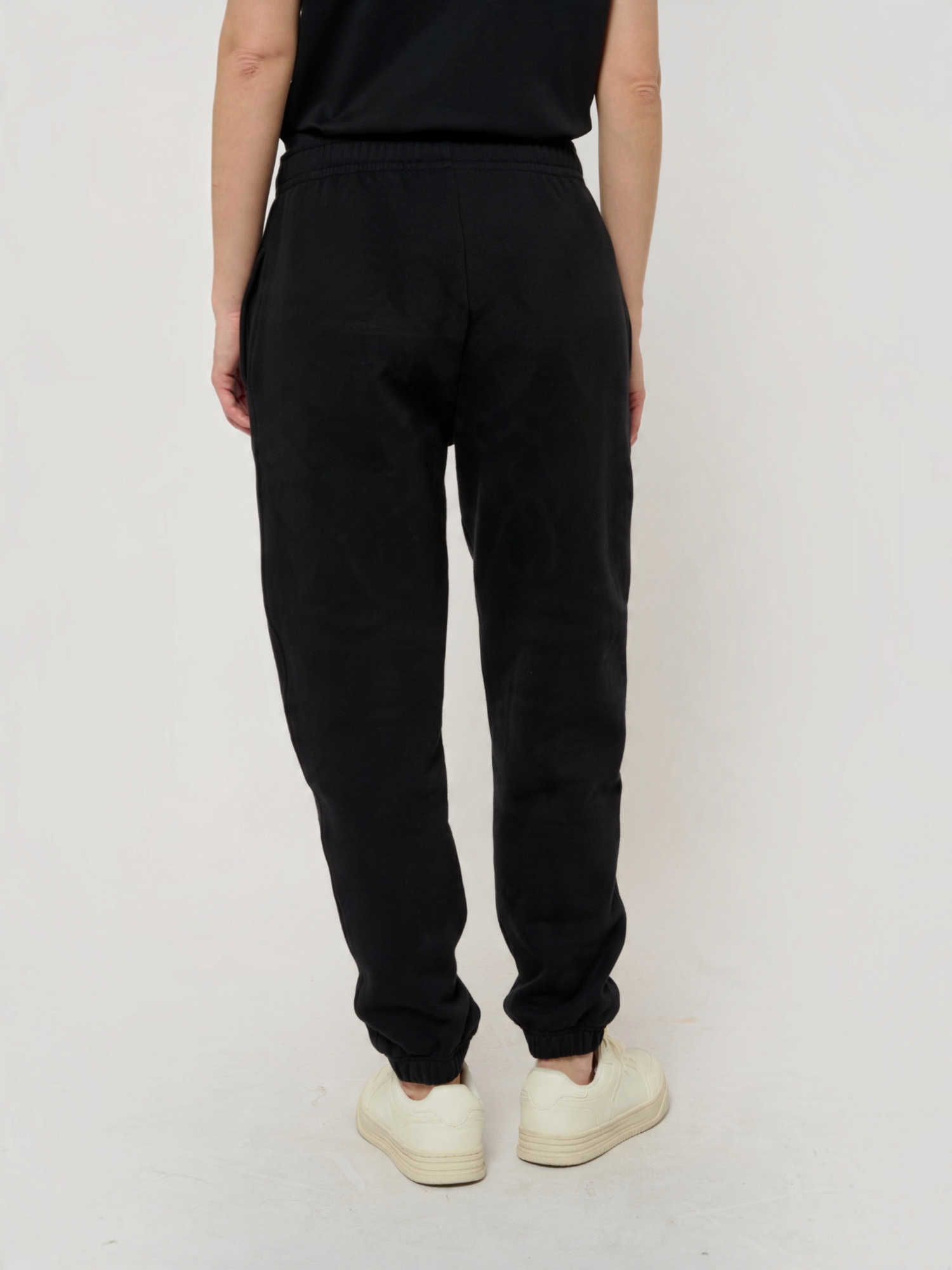Le Flowy bleu nuit, pantalon jogging unisexe coupe large en coton biologique – vue 3