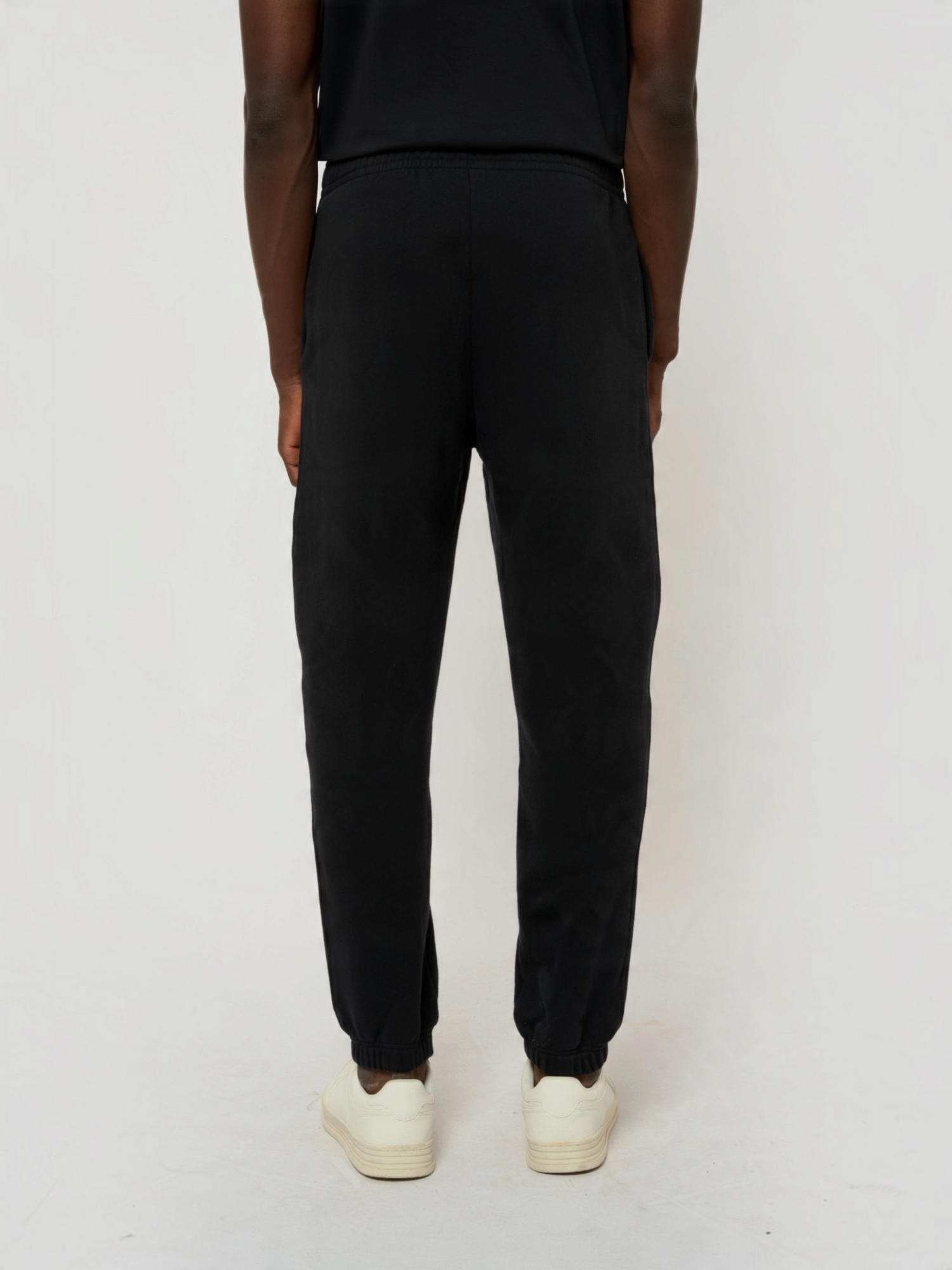 Le Flowy bleu nuit, pantalon jogging unisexe coupe large en coton biologique – vue 4