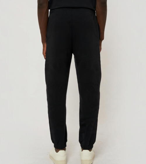 Le Flowy bleu nuit, pantalon jogging unisexe coupe large en coton biologique – vue 4