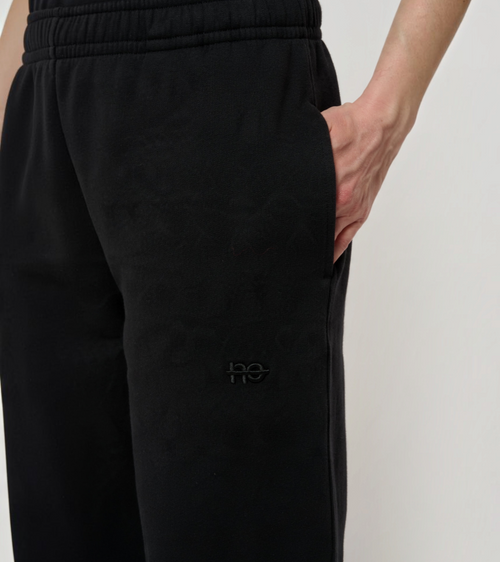 Le Flowy bleu nuit, pantalon jogging unisexe coupe large en coton biologique – vue 5