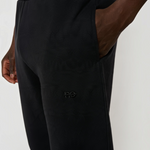 Le Flowy bleu nuit, pantalon jogging unisexe coupe large en coton biologique – vue 6