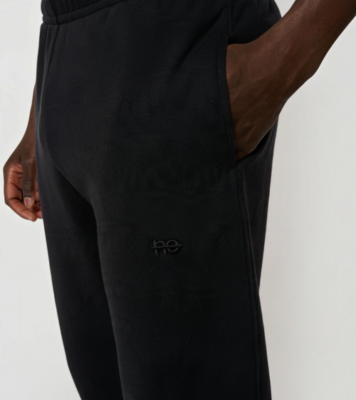 Le Flowy bleu nuit, pantalon jogging unisexe coupe large en coton biologique – vue 6