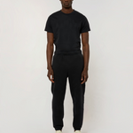 Le Flowy bleu nuit, pantalon jogging unisexe coupe large en coton biologique – vue 8