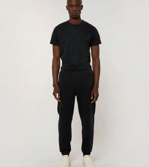 Le Flowy bleu nuit, pantalon jogging unisexe coupe large en coton biologique – vue 8