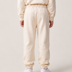 Le Flowy enfant beige coton, pantalon jogging enfant en coton biologique – vue 4