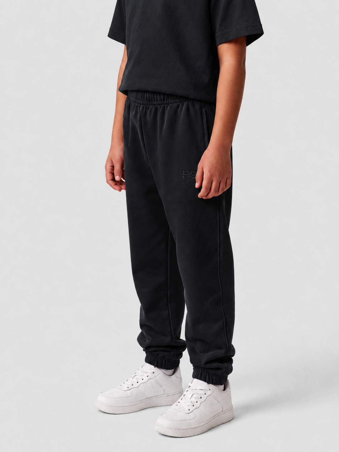 Le Flowy enfant bleu nuit, pantalon jogging enfant en coton biologique – vue 3