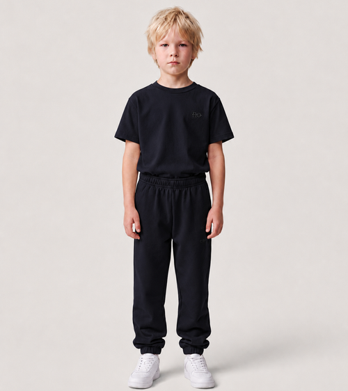 Le Flowy enfant bleu nuit, pantalon jogging enfant en coton biologique – vue 6