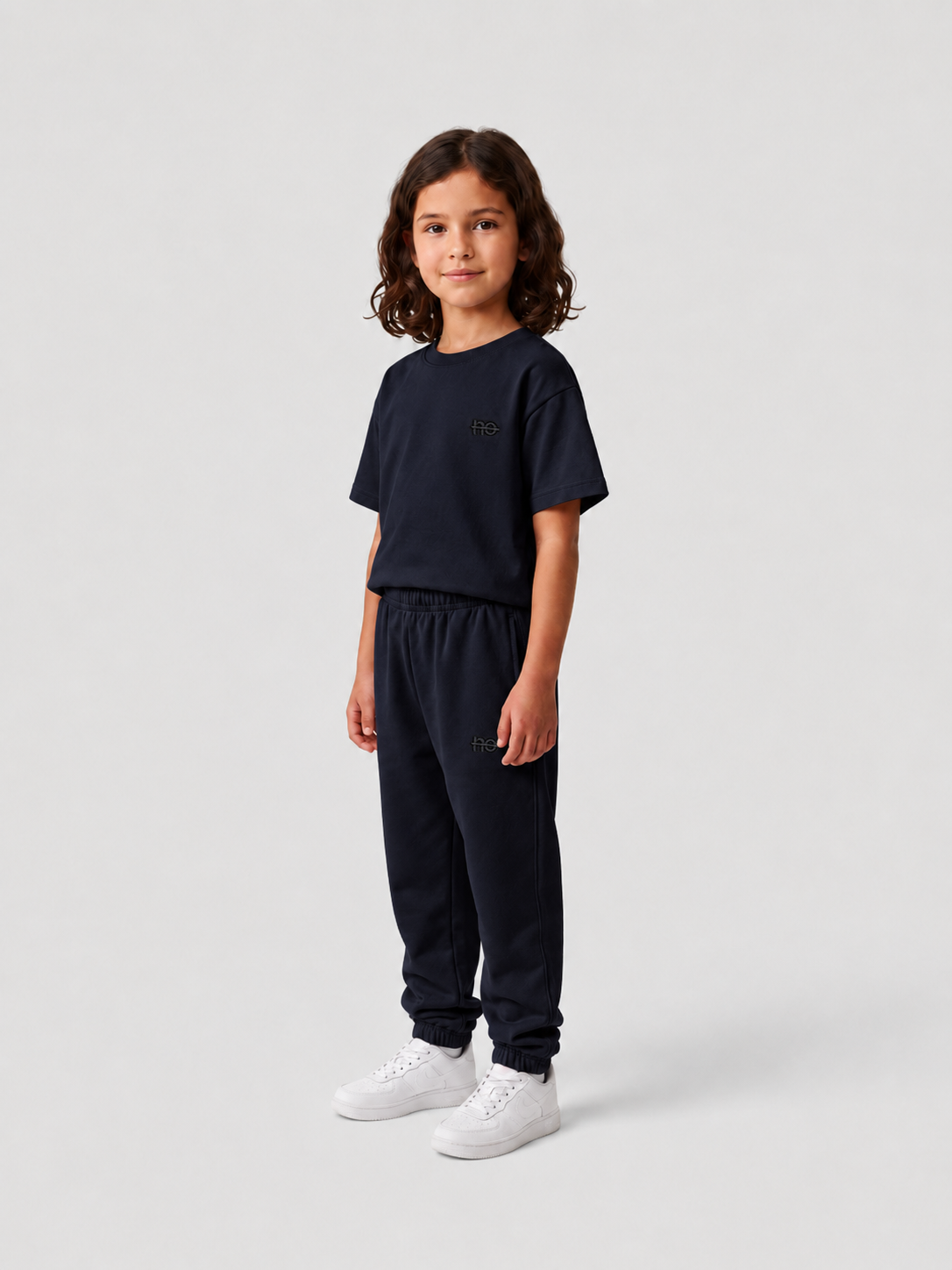 Le Flowy enfant bleu nuit, pantalon jogging enfant en coton biologique – vue 7