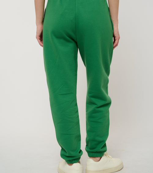 Le Flowy vert émeraude, pantalon jogging unisexe coupe large en coton biologique – vue 4