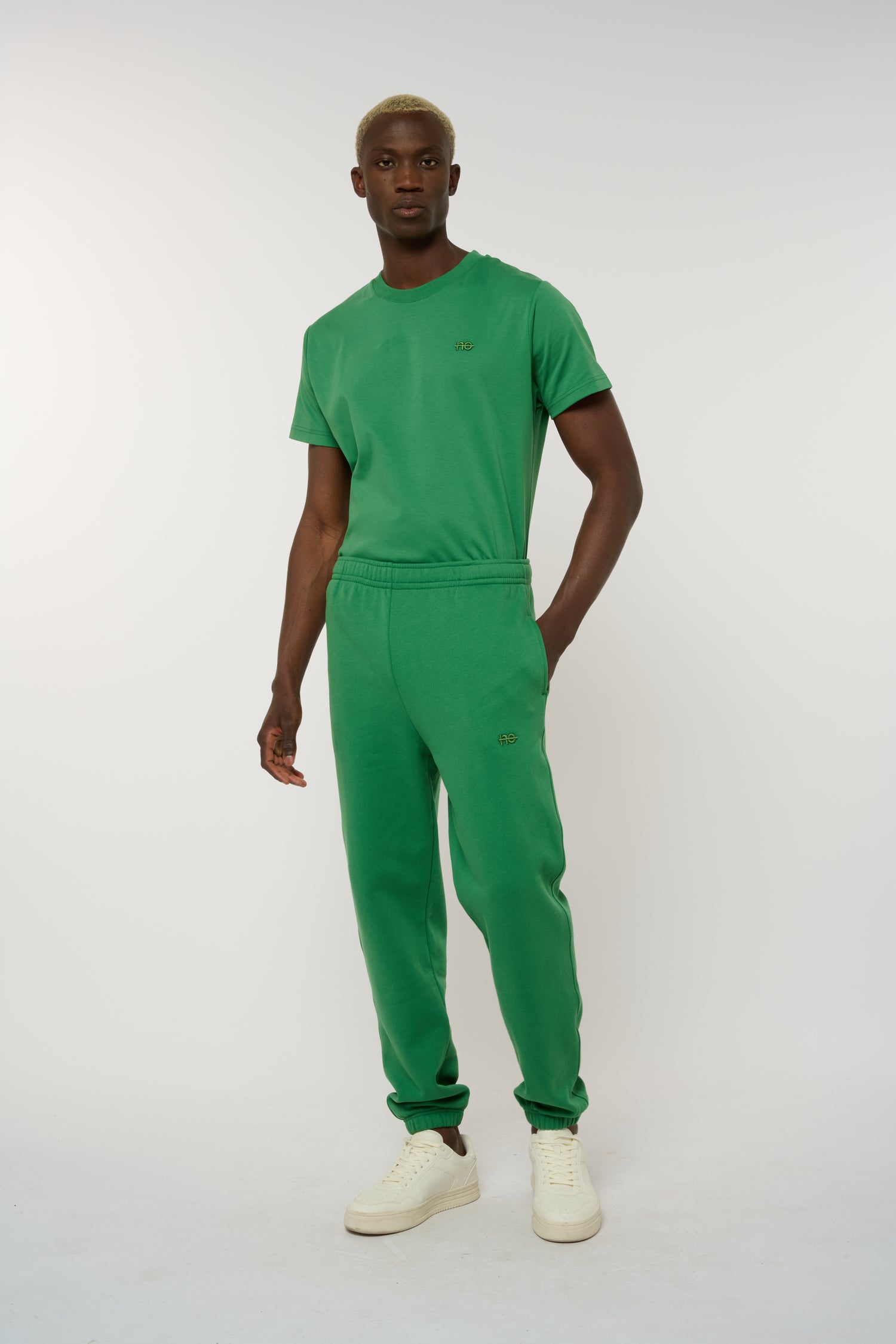Le Flowy vert émeraude, pantalon jogging unisexe coupe large en coton biologique – vue 8