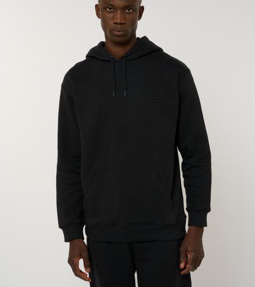 Le Hoody bleu nuit, sweat à capuche unisexe en coton biologique – vue 7