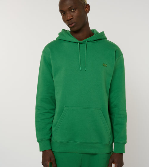 Le Hoody vert émeraude, sweat à capuche unisexe en coton biologique – vue 1