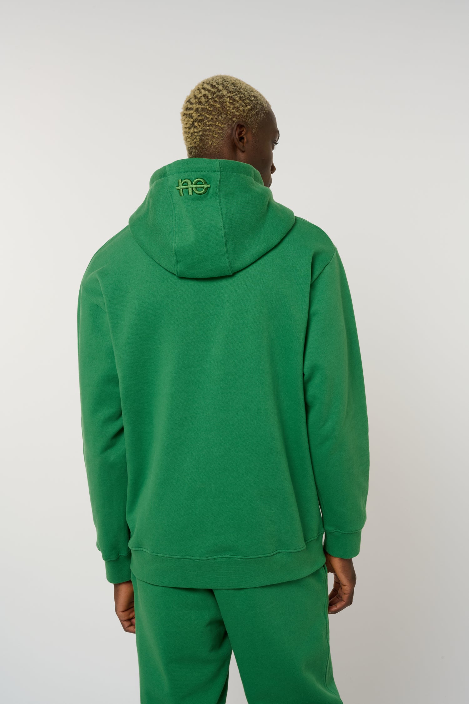 Le Hoody vert émeraude, sweat à capuche unisexe en coton biologique – vue 3
