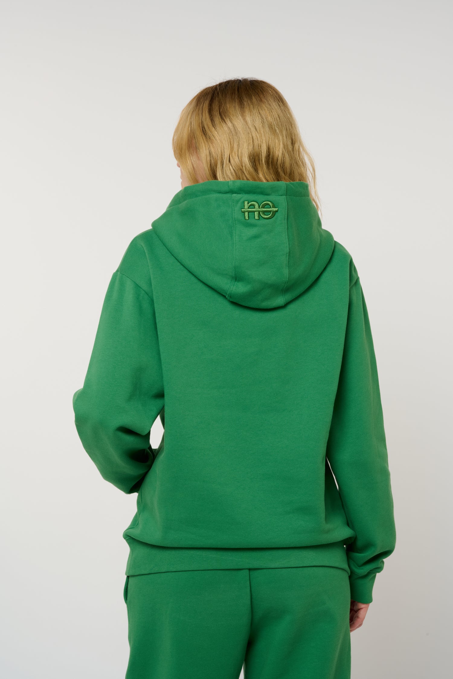 Le Hoody vert émeraude, sweat à capuche unisexe en coton biologique – vue 4