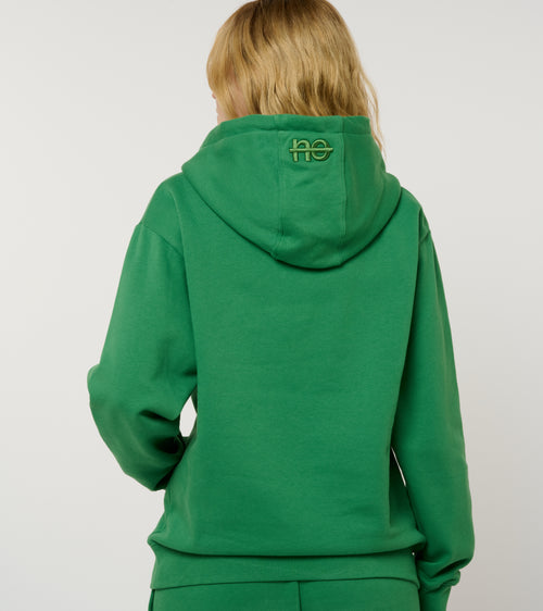 Le Hoody vert émeraude, sweat à capuche unisexe en coton biologique – vue 4