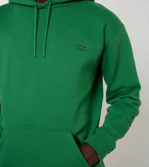 Le Hoody vert émeraude, sweat à capuche unisexe en coton biologique – vue 5