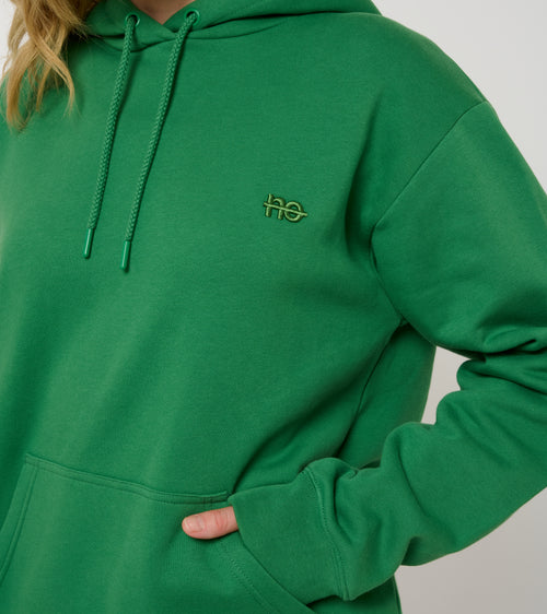 Le Hoody vert émeraude, sweat à capuche unisexe en coton biologique – vue 6