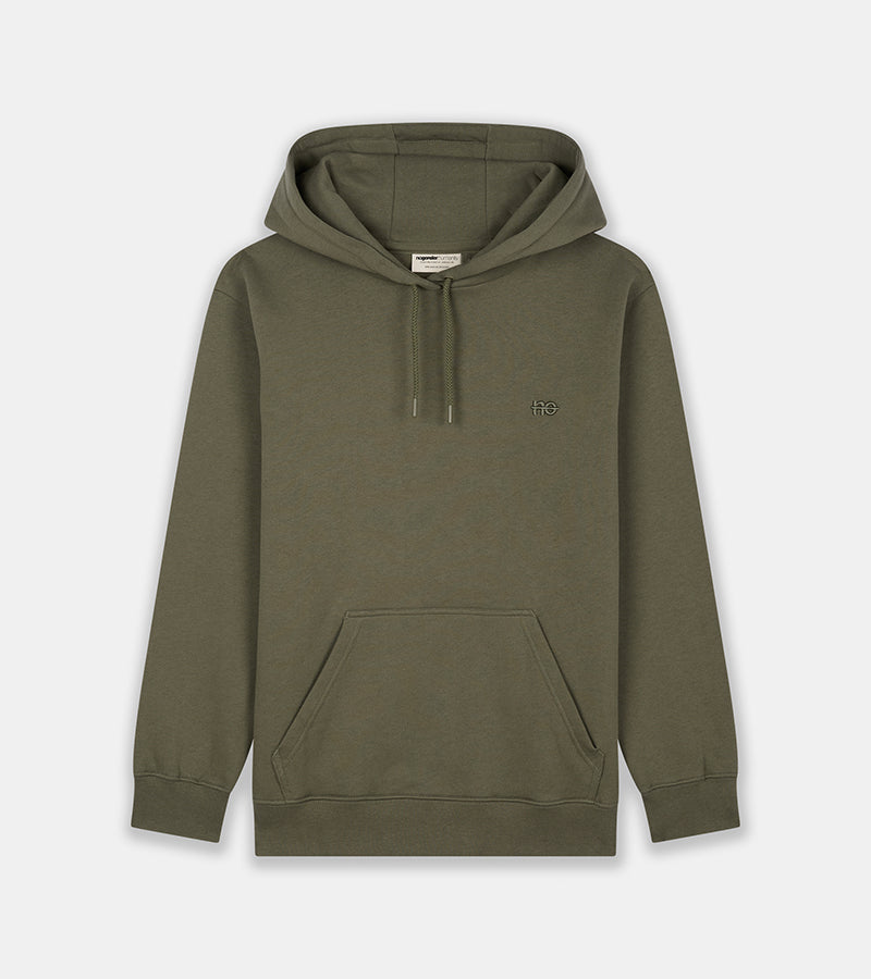 Le Hoody vert kaki, sweat à capuche unisexe en coton biologique – vue 11