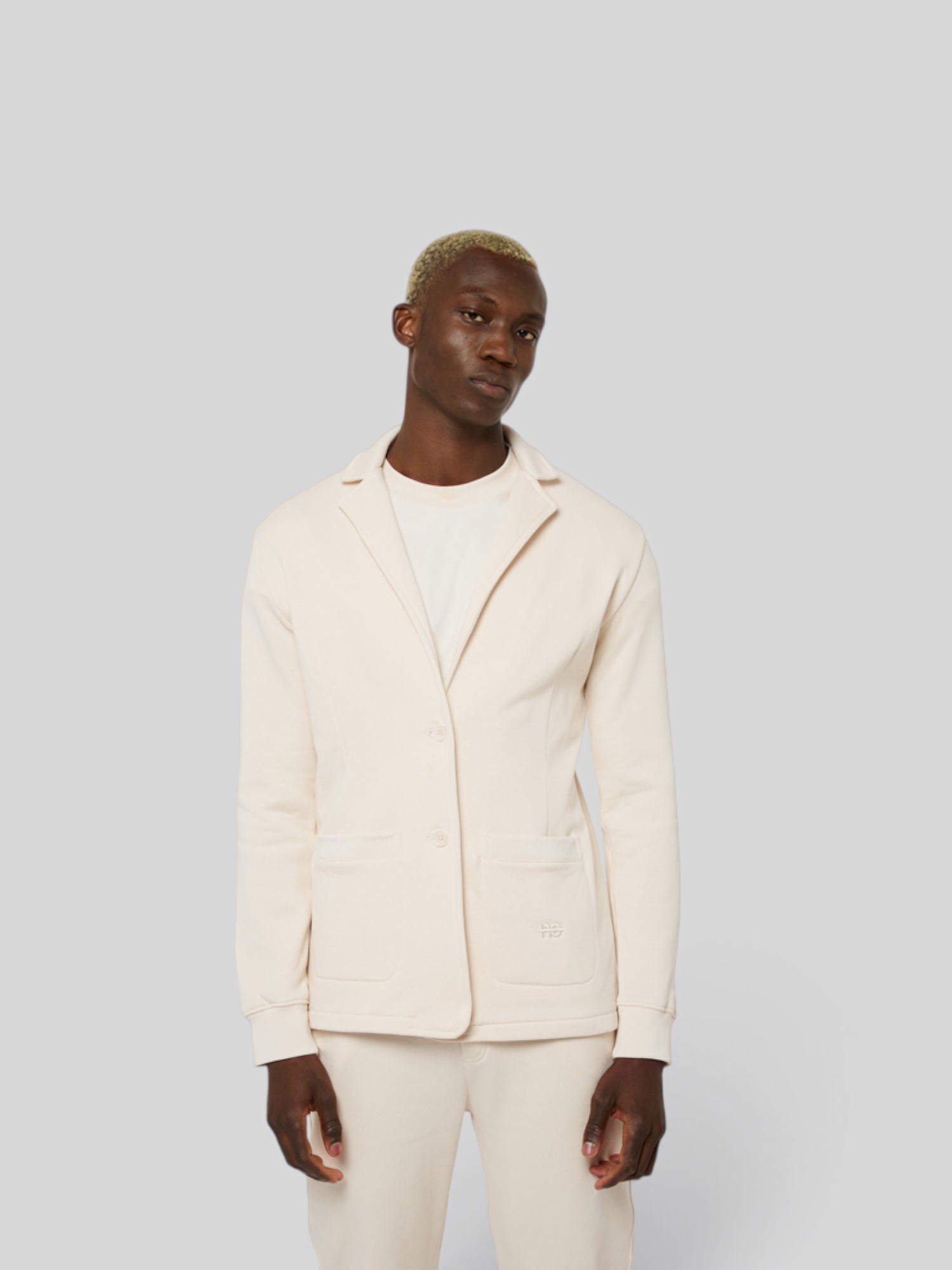 La Jacky beige coton, blazer unisexe en coton biologique – vue 2