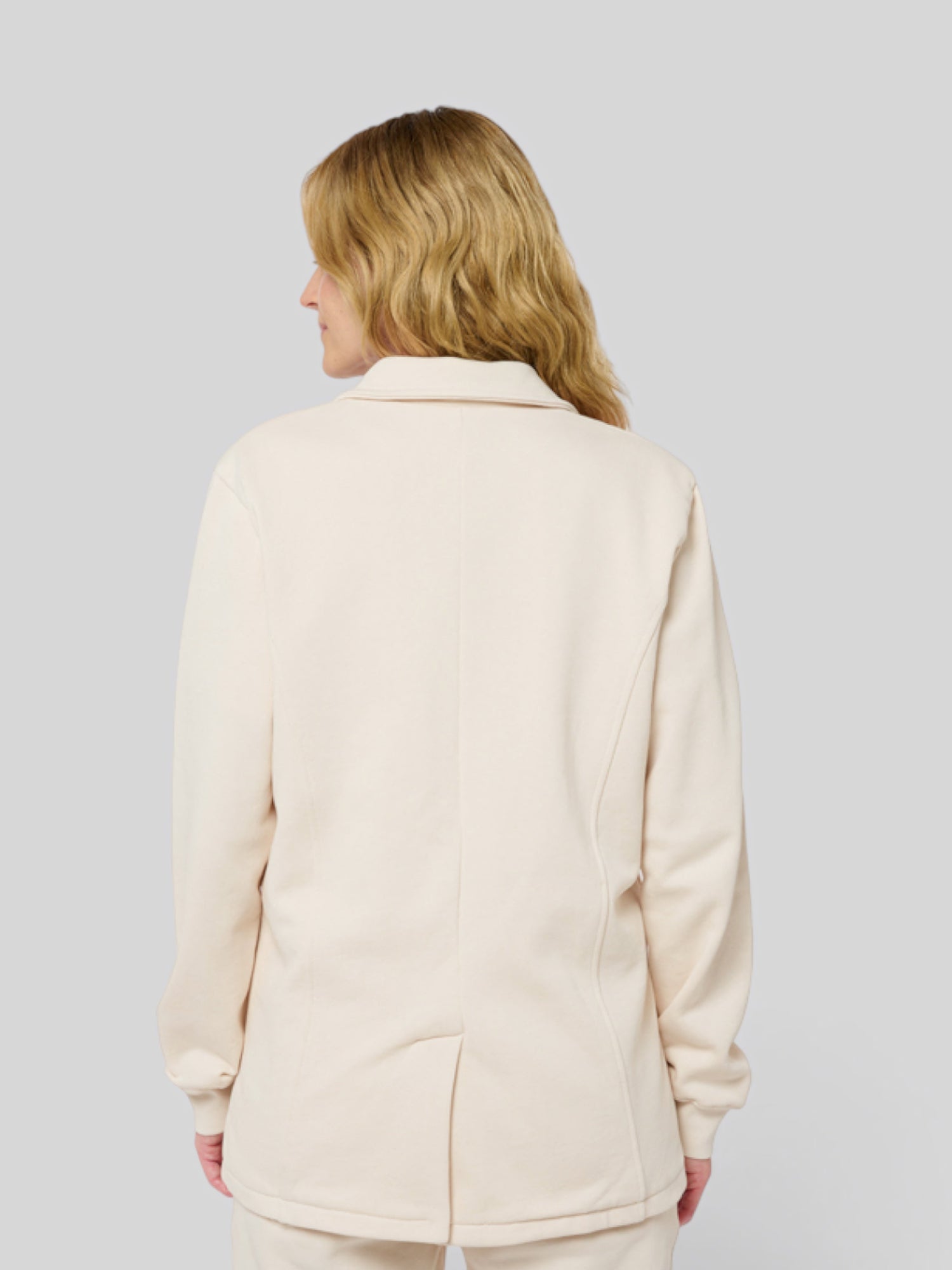 La Jacky beige coton, blazer unisexe en coton biologique – vue 3