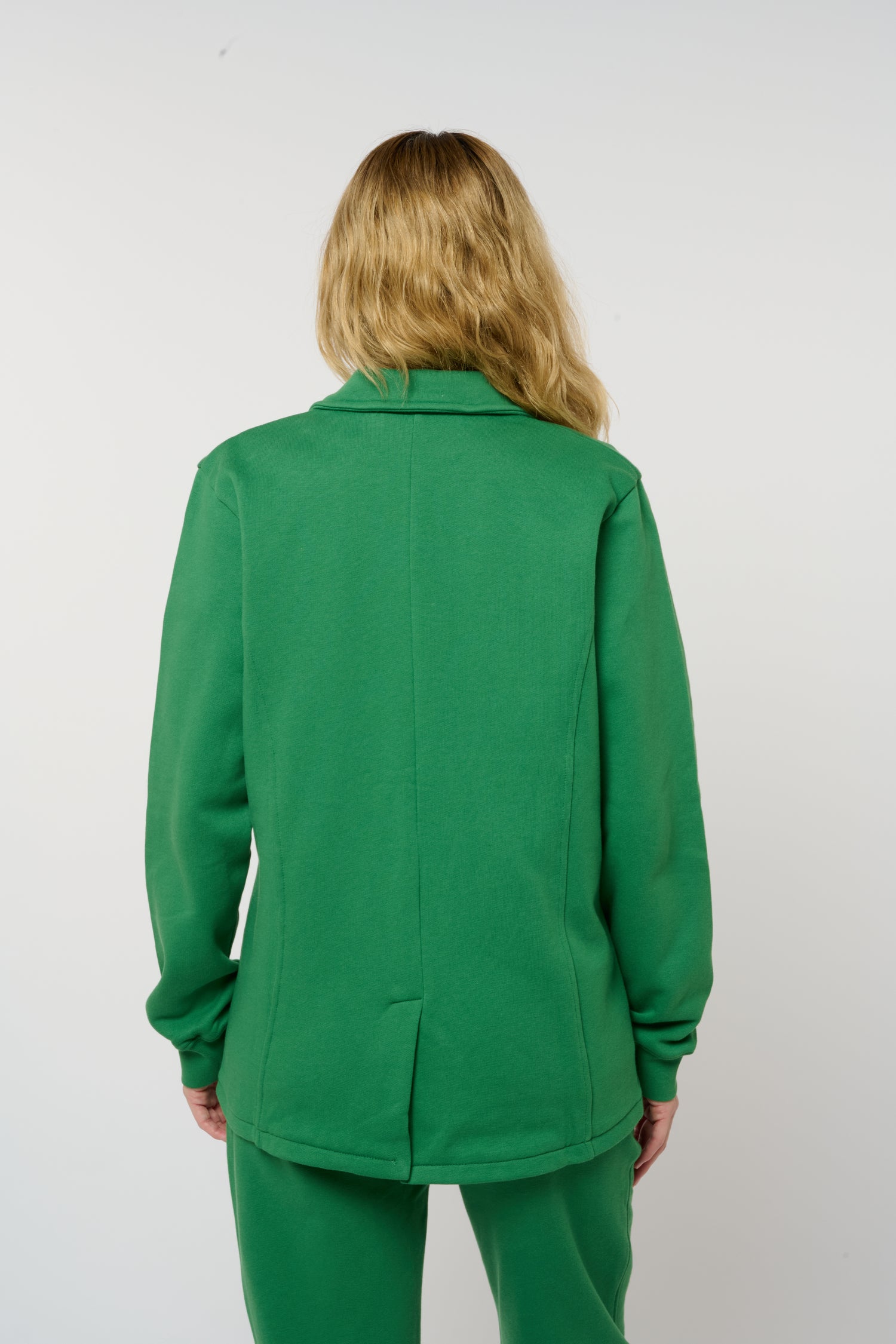 La Jacky vert émeraude, blazer unisexe en coton biologique – vue 4