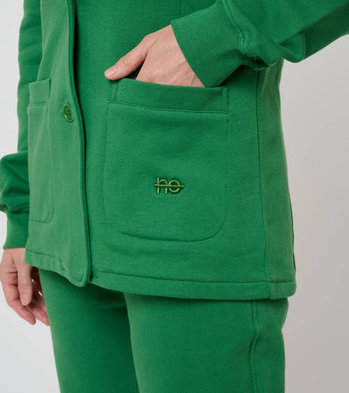 La Jacky vert émeraude, blazer unisexe en coton biologique – vue 5
