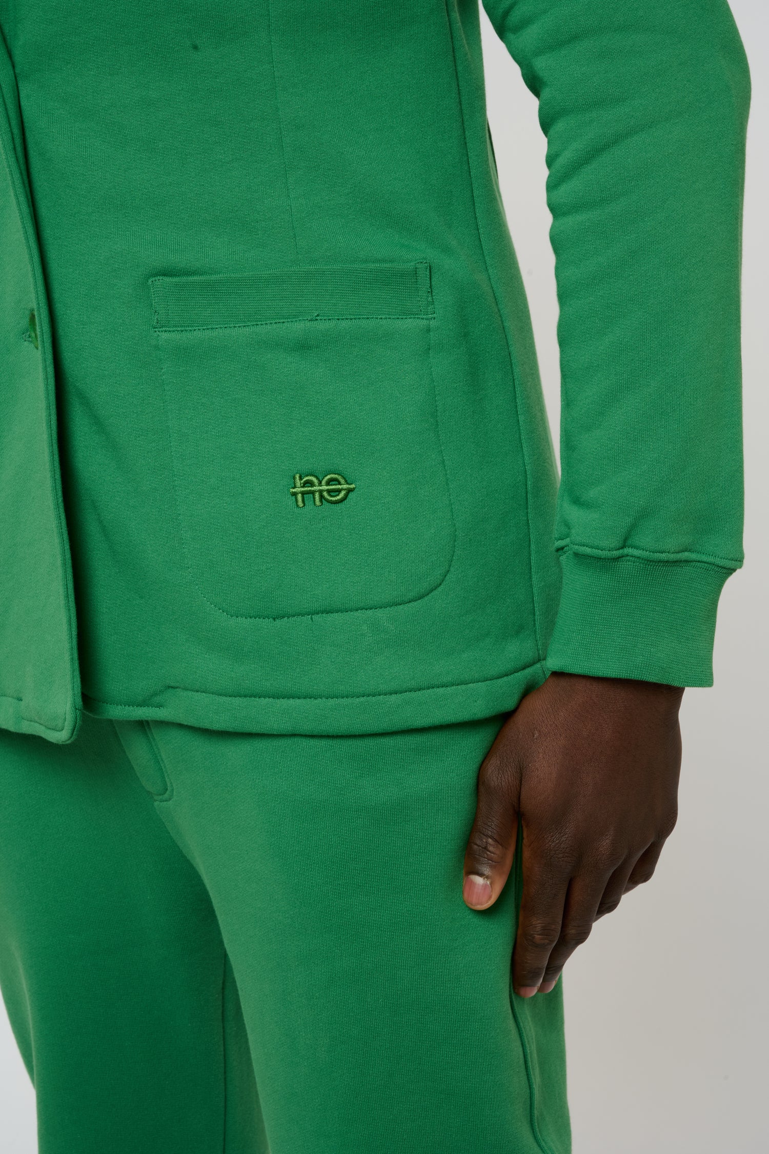 La Jacky vert émeraude, blazer unisexe en coton biologique – vue 6