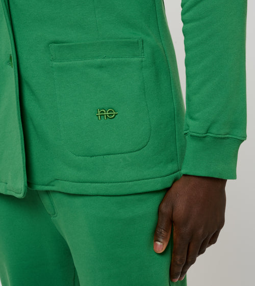 La Jacky vert émeraude, blazer unisexe en coton biologique – vue 6