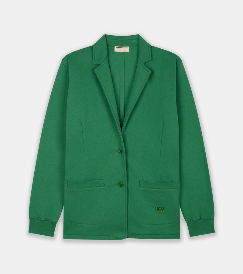 La Jacky vert émeraude, blazer unisexe en coton biologique – vue 9
