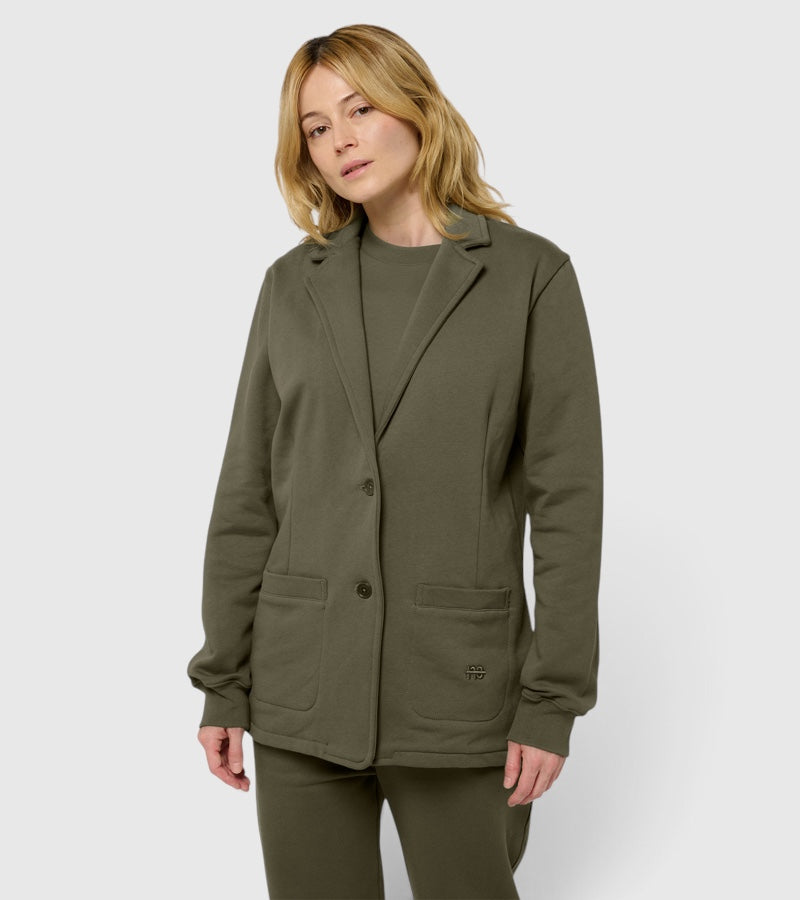 La Jacky vert kaki, blazer unisexe en coton biologique – vue 2