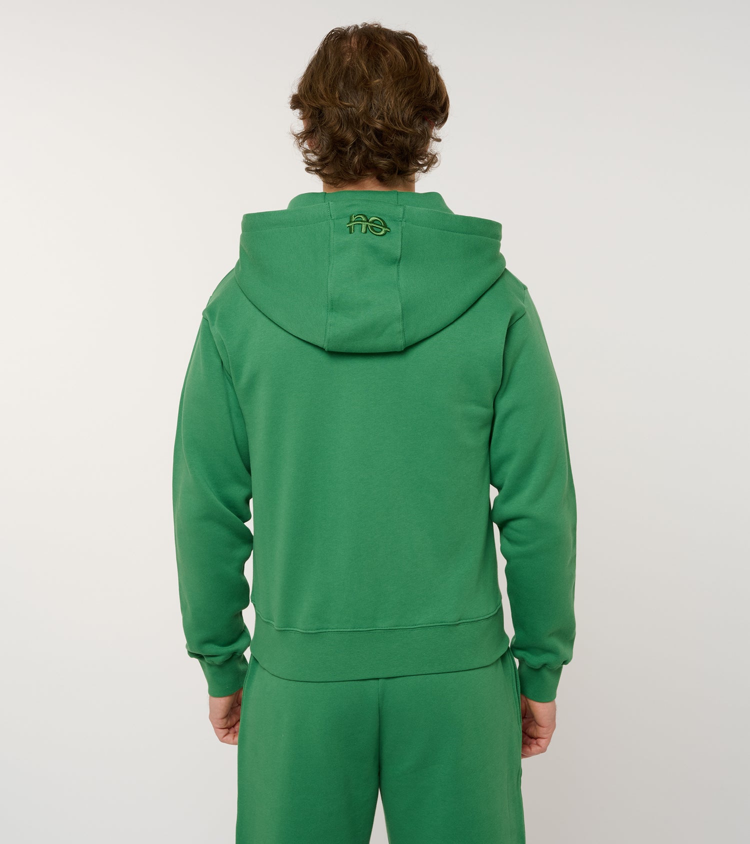 La Jersy vert émeraude, veste-sweat zippée unisexe en coton biologique – vue 5