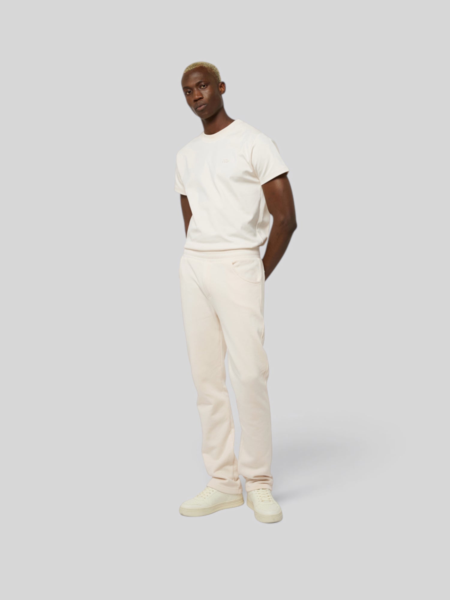 Le Jyns beige coton, pantalon unisexe coupe droite en coton biologique – vue 7