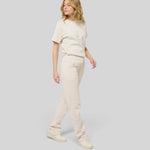 Le Jyns beige coton, pantalon unisexe coupe droite en coton biologique – vue 8