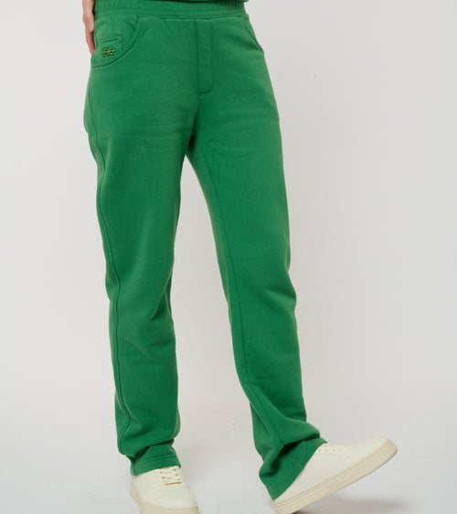 Le Jyns vert émeraude, pantalon unisexe coupe droite en coton biologique – vue 1