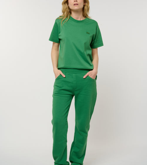 Le Jyns vert émeraude, pantalon unisexe coupe droite en coton biologique – vue 10