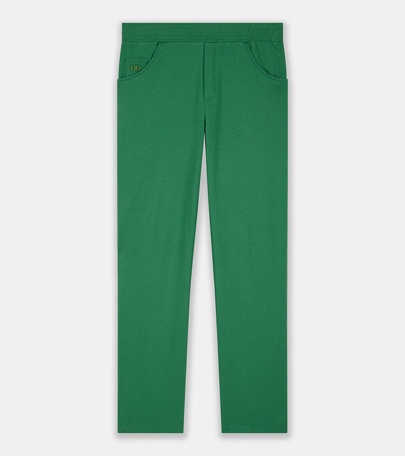 Le Jyns vert émeraude, pantalon unisexe coupe droite en coton biologique – vue 11